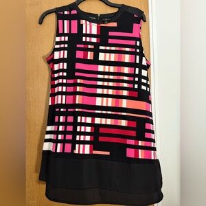 Worthington Black and Pink Geometric Blouse